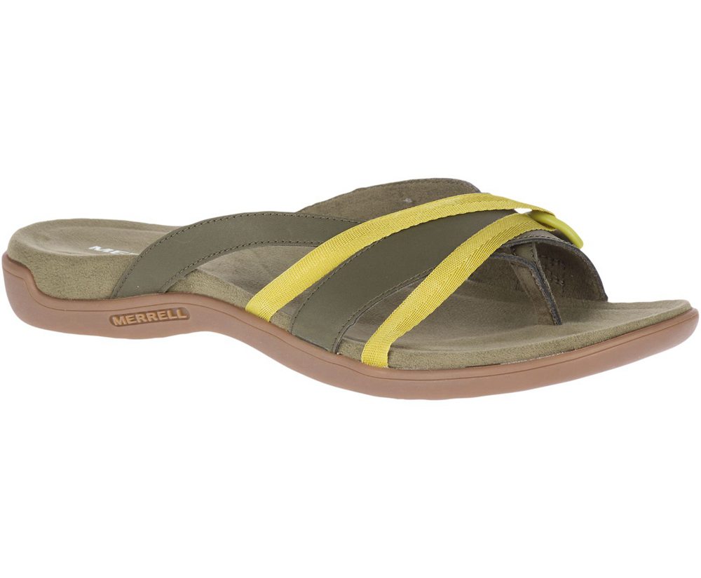 Sandalias Mujer - Merrell District Kindra Thong - Verde Oliva - BZQD-90382